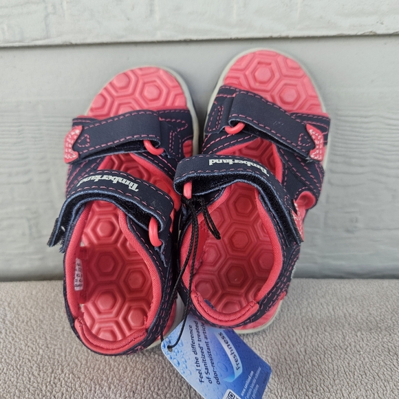 Timberland Adventure Seeker 2-Strap Sandal Navy Pink Toddler SZ 6 Hook & Loop - Picture 8 of 12